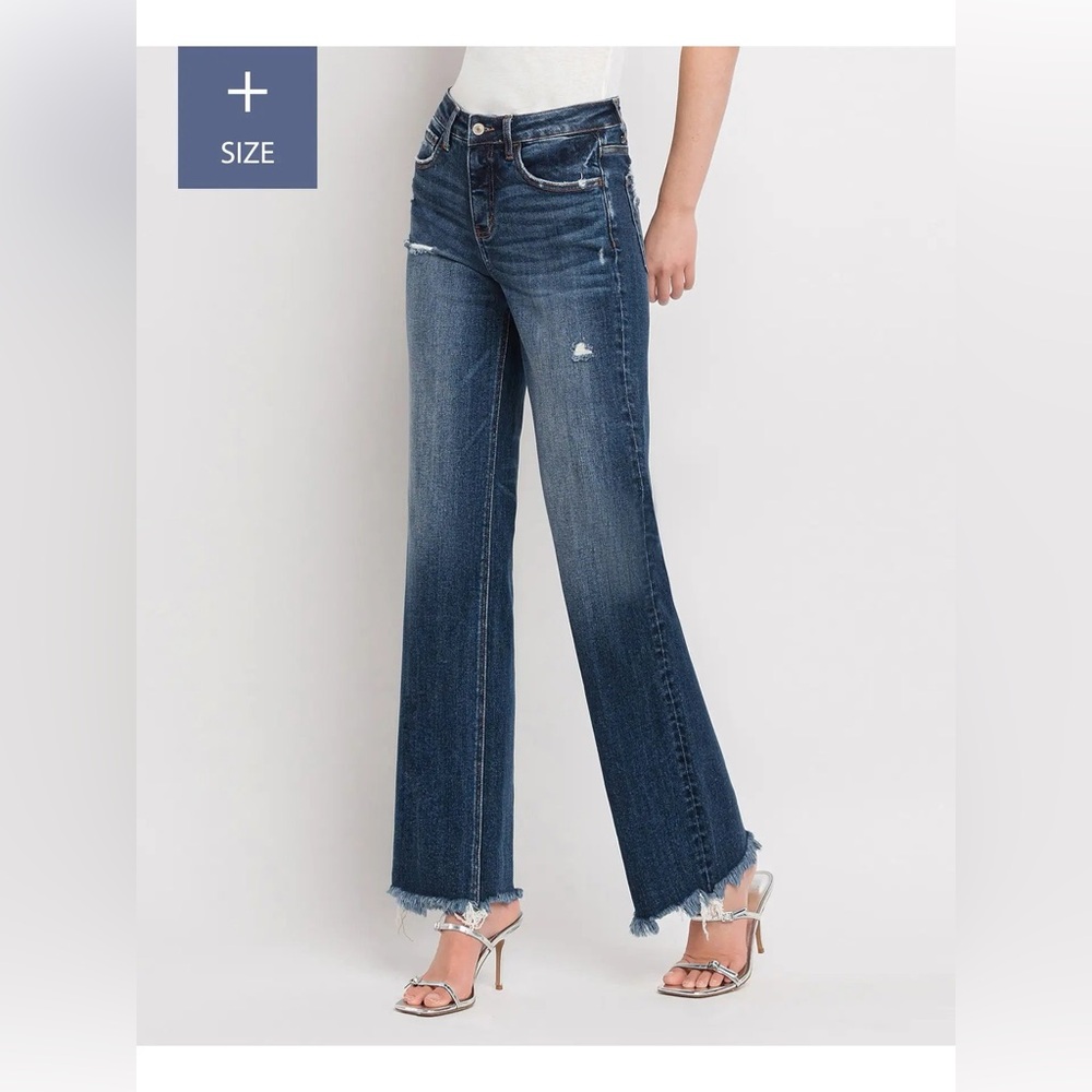 Plus High Rise Dad Jean | Dark Wash